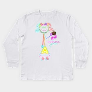 Neon Girl Morning Power / Morning Coffee Kids Long Sleeve T-Shirt